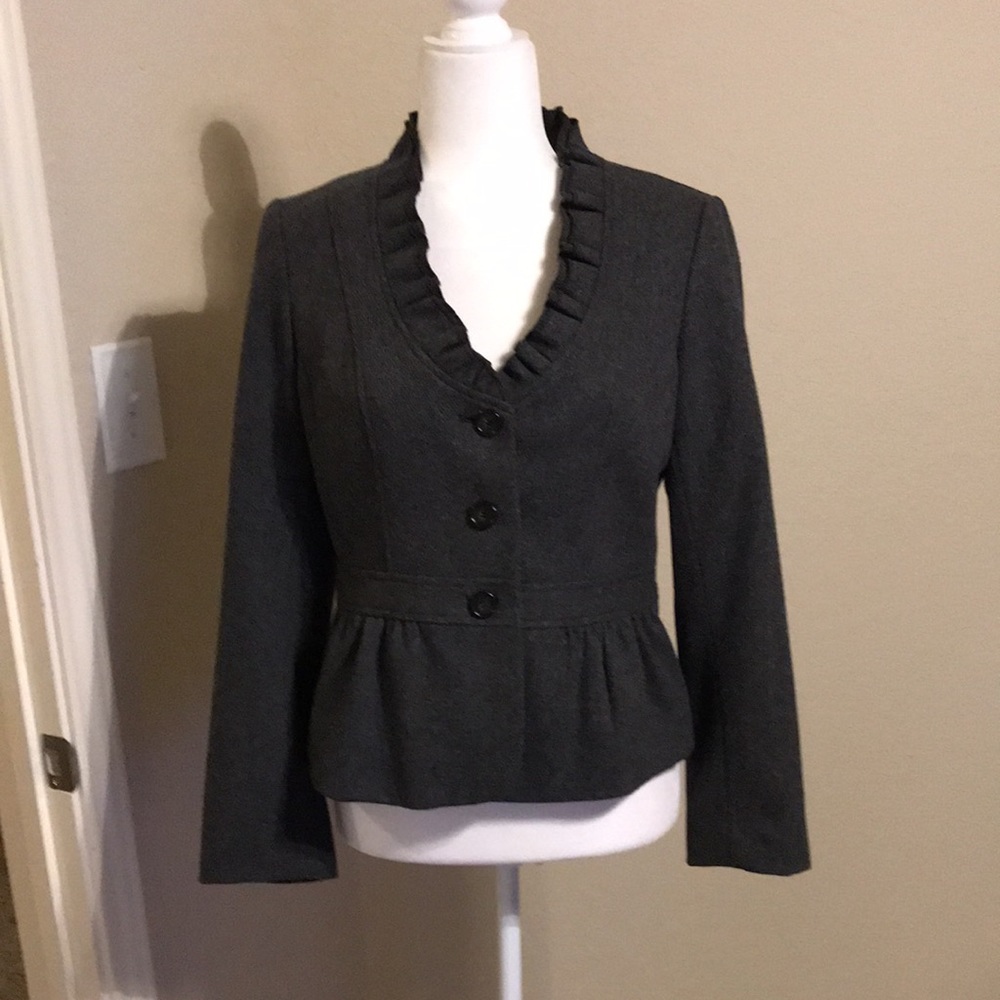 Ann Taylor Loft Grey Fitted Blazer